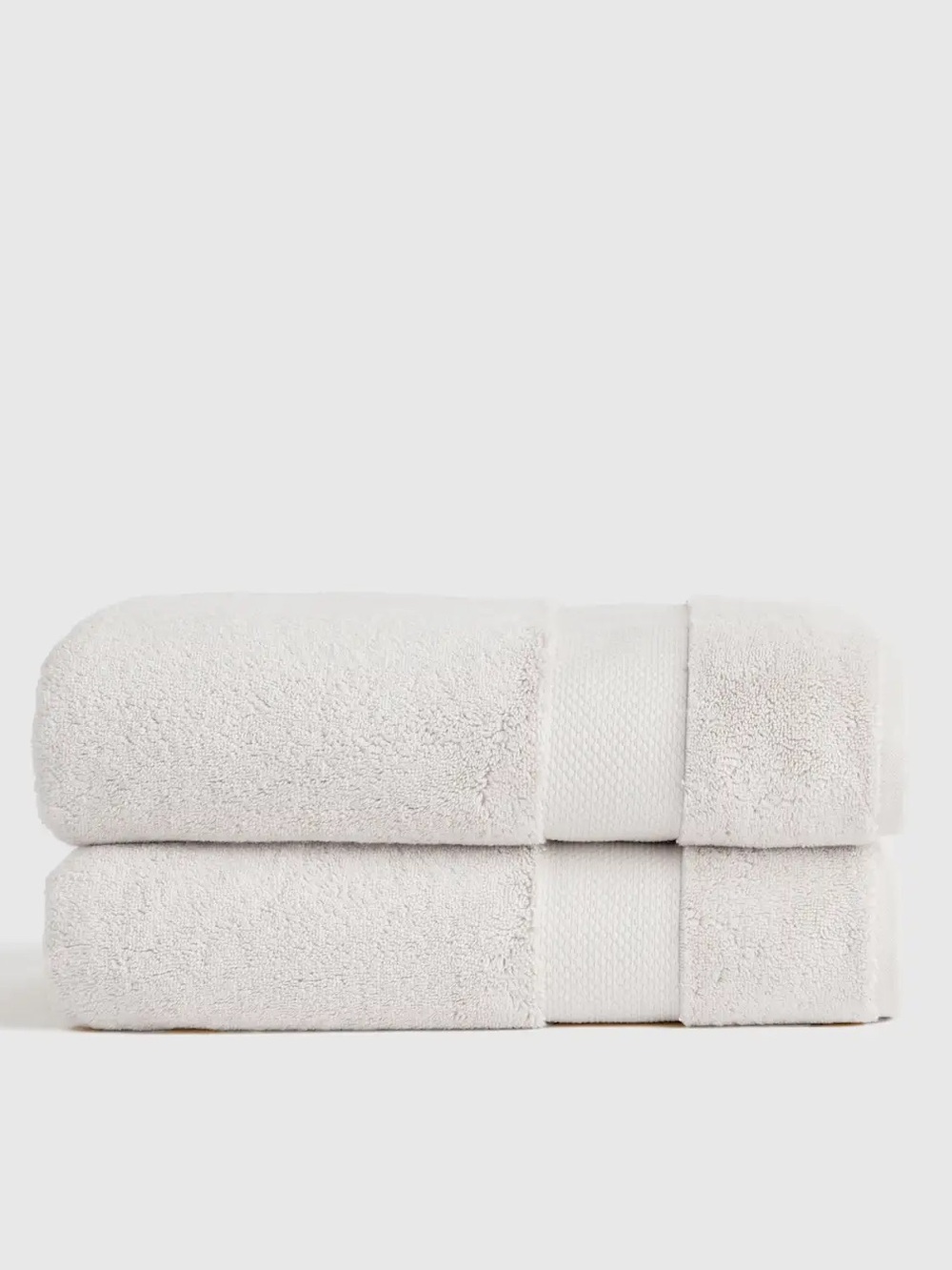 QUINCE Set Of 2 Turkish Ultra Plush Bath Towels Silver 6353